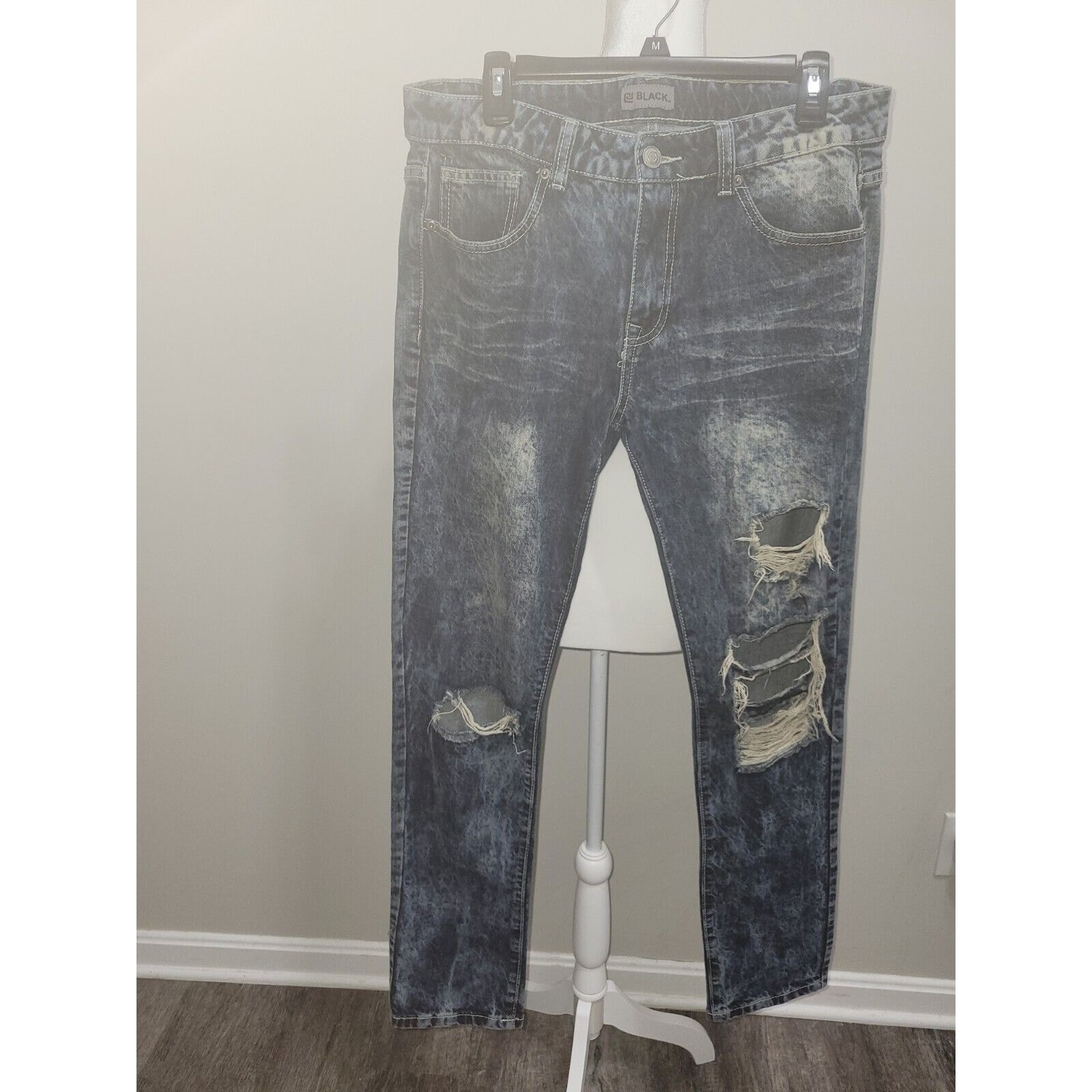 Black Brand Jeans Mens  34 X 34 Distressed Slim Flex  Preowned